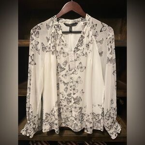 White House Black Market butterfly blouse